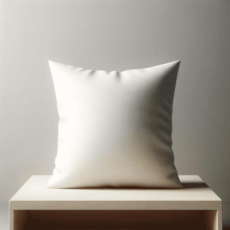 A Pillow, Plain And Without Any Patterns Or Decorative Features, Resting On A Simple, Unadorned Surface