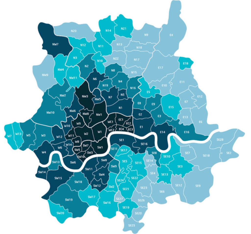 A Detailed Map Highlighting The London Areas Where Our Painting And Decorating Services Are Available.